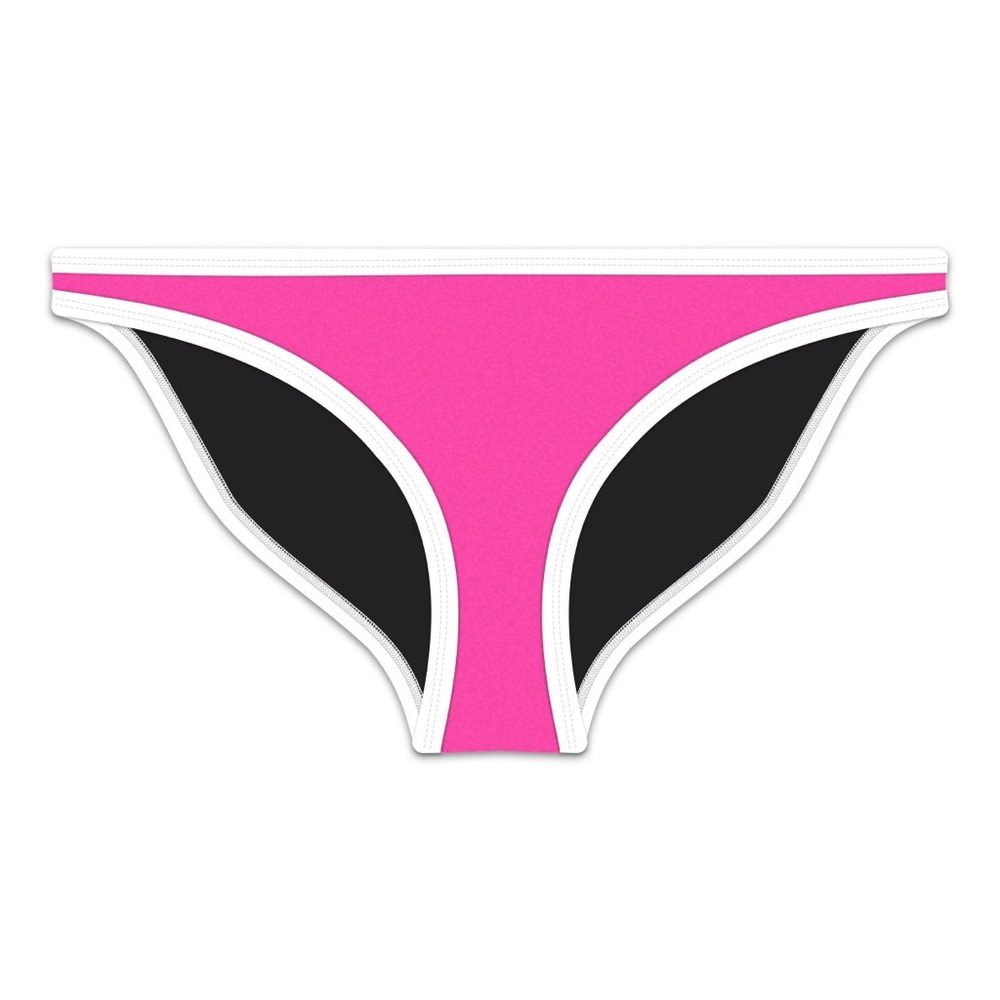 NWOT Hoaka Neon Pink Cheeky Mesh Bikini Swim Suit Bottoms Size XS